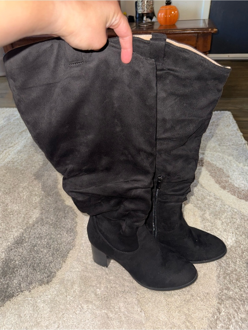 Journee Collection Aneil Black Knee High Boots Size 9 M XWC Extra Wide Calf NIB - Picture 3 of 9